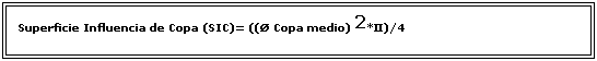 Cuadro de texto: Superficie Influencia de Copa (SIC)= (( Copa medio) 2*P)/4
 
